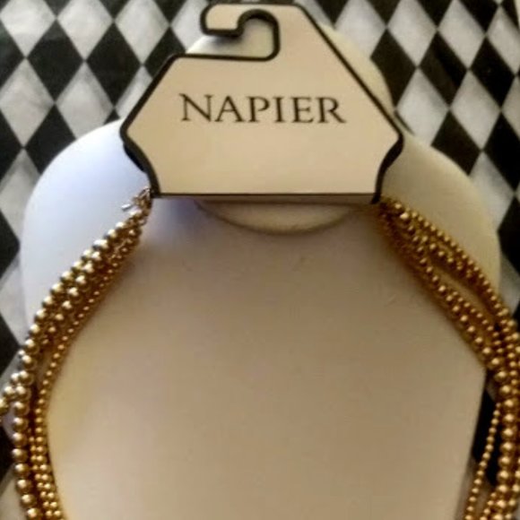NAPIER Glamorous Gold Bead Layered Necklace**NEW! - Picture 7 of 7